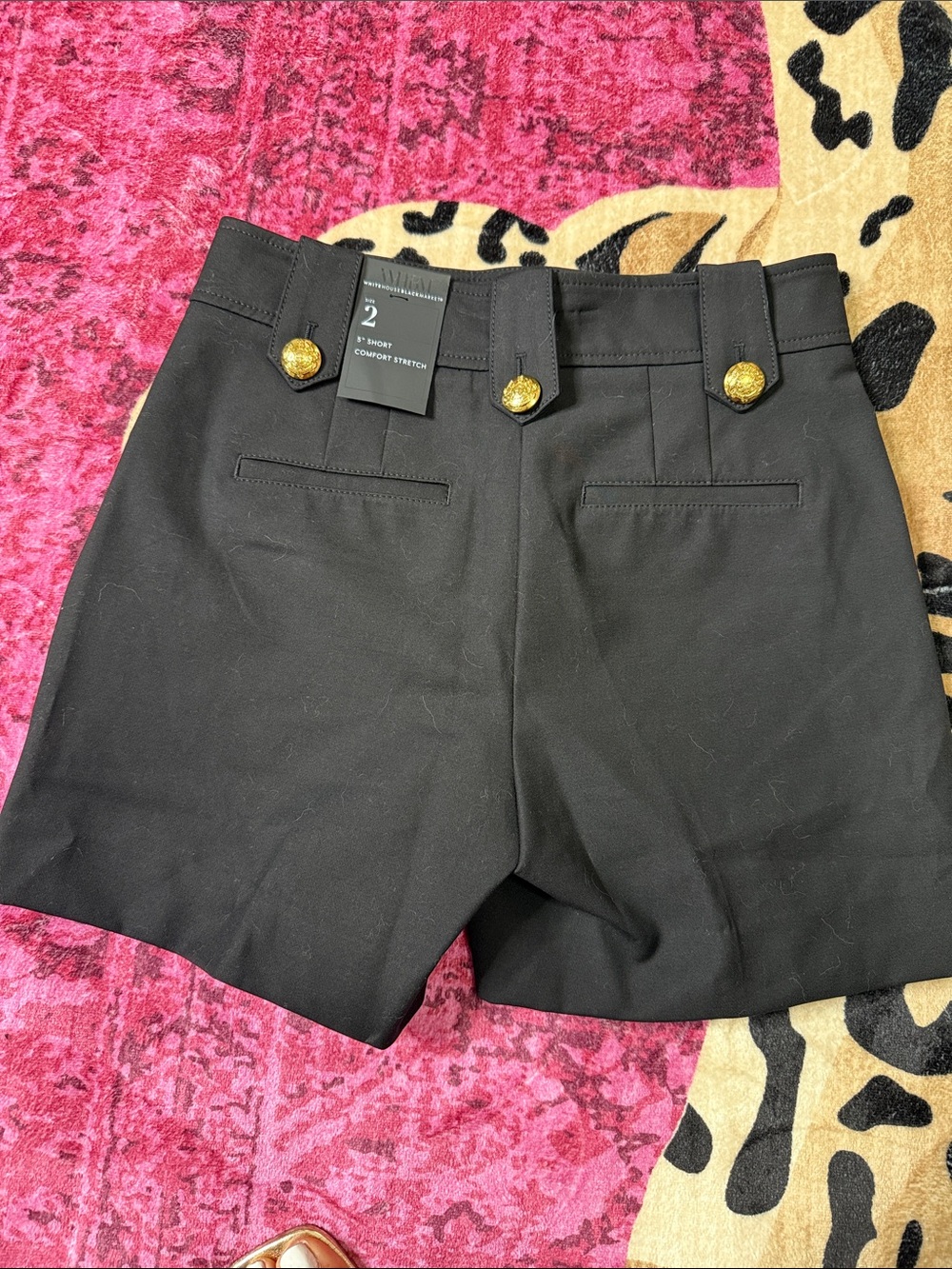 NWT White House Black Market Black Sailor Mariner Button High-Rise Shorts 2 - Picture 3 of 6